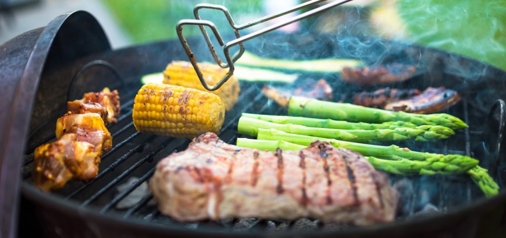 Meat Veggies on Grill