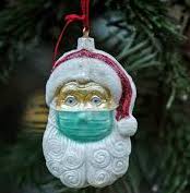 Santa with mask ornament